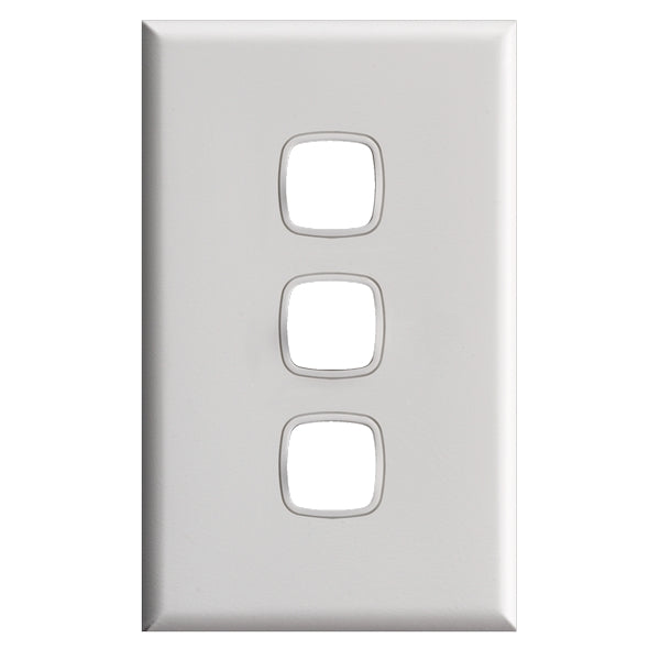 XL Switch Plate Only 3Gang White