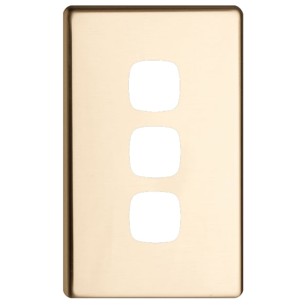 XL Switch Plate Only 3Gang Polished Brass