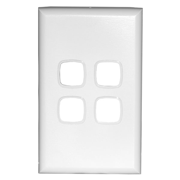 XL Switch Plate Only 4Gang White