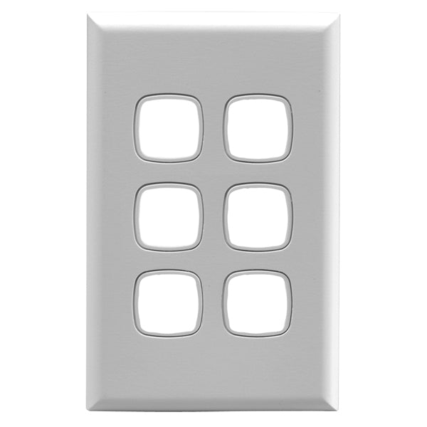 XL Switch Plate Only 6Gang White