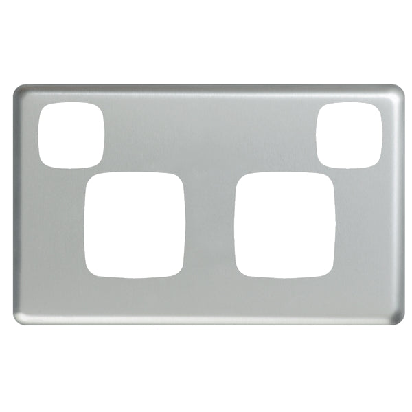 XL Plate Only Sw Socket Dbl Horiz M/Silver