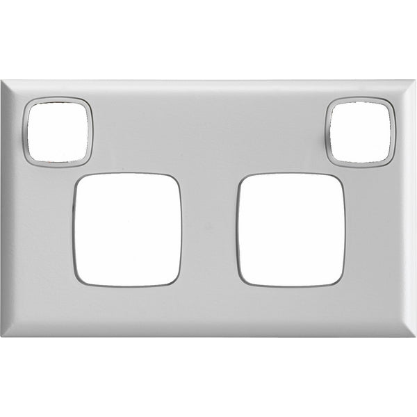 XL Plate Only Sw Socket Dbl Horiz White