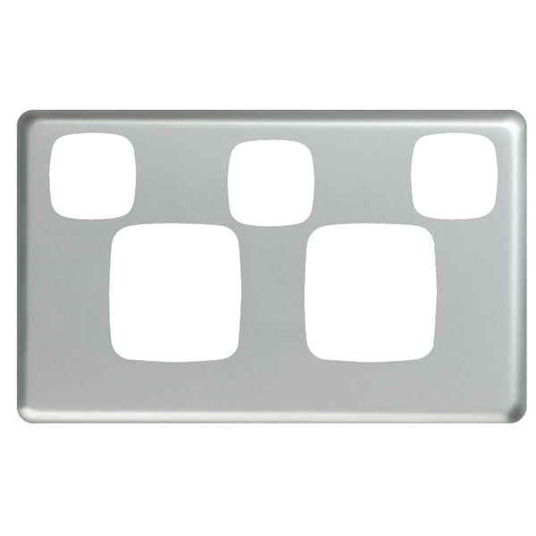 XL Plate Only Sw Socket Dbl Horiz 1x Sw M/Silver