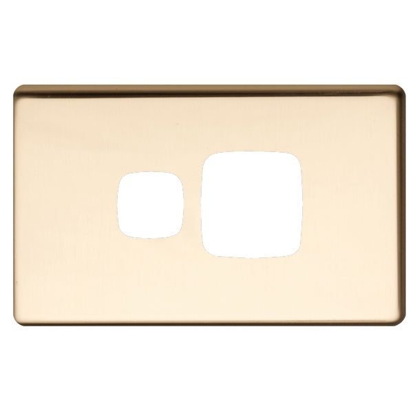 XL Plate Only Sw Socket Sgl Horiz Polished Brass