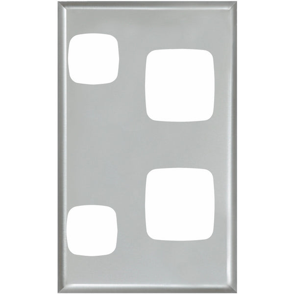 XL Plate Only Sw Socket Dbl Vert M/Silver