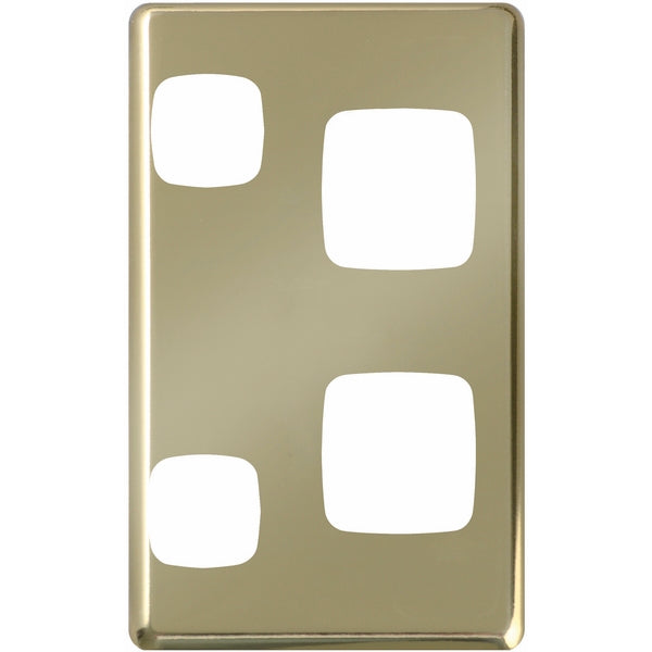 XL Plate Only Sw Socket Dbl Vert Polish Brass