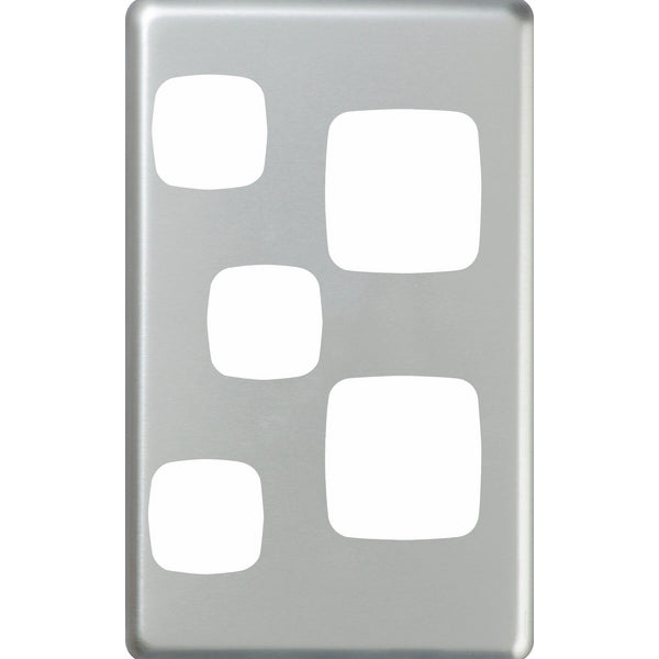 XL Plate Only Sw Socket Dbl Vert 1x Sw M/Silver