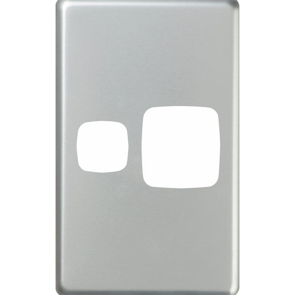 XL Plate Only Sw Socket Sgl Vert M/Silver