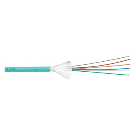 Cable 6 Fibre OM4 MM T-buffer In/Out UV LSZH Aqua (1000m)