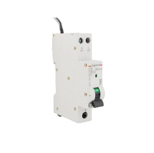 RCBO 1 Module Combo 1P+N 6A 6kA 30mA C Curve Neutral Tail