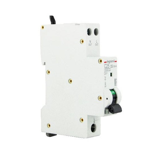 RCBO 1 Module Combo 1P+N 25A 6kA 30mA C Curve Neutral Tail