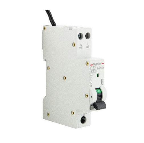 RCBO 1 Module Combo 1P+N 32A 6kA 30mA C Curve Neutral Tail