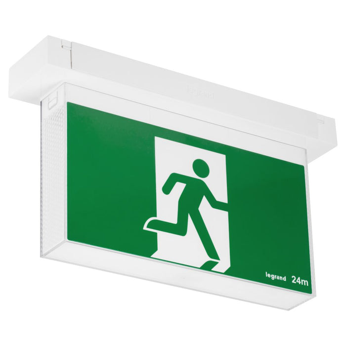 Bolt LED Exit Maint Running Man Slide Connect Li Batt White