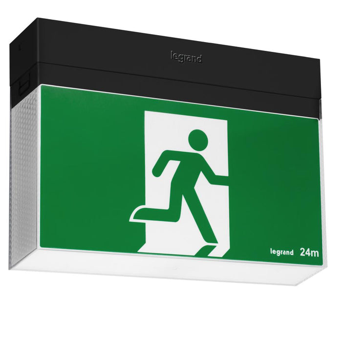 Bolt LED Exit Maint Running Man Snapfit Li Batt Black