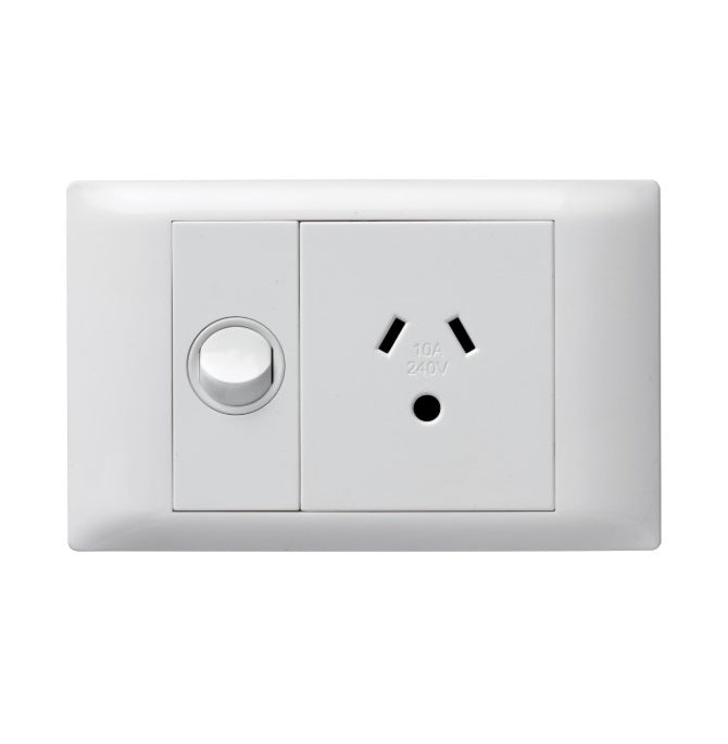 Excel Life Common Sw Socket Sgl Round Earth 10A White