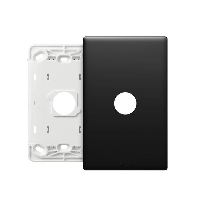 Excel Life Matt Grid & Plate Only 1Gang Black