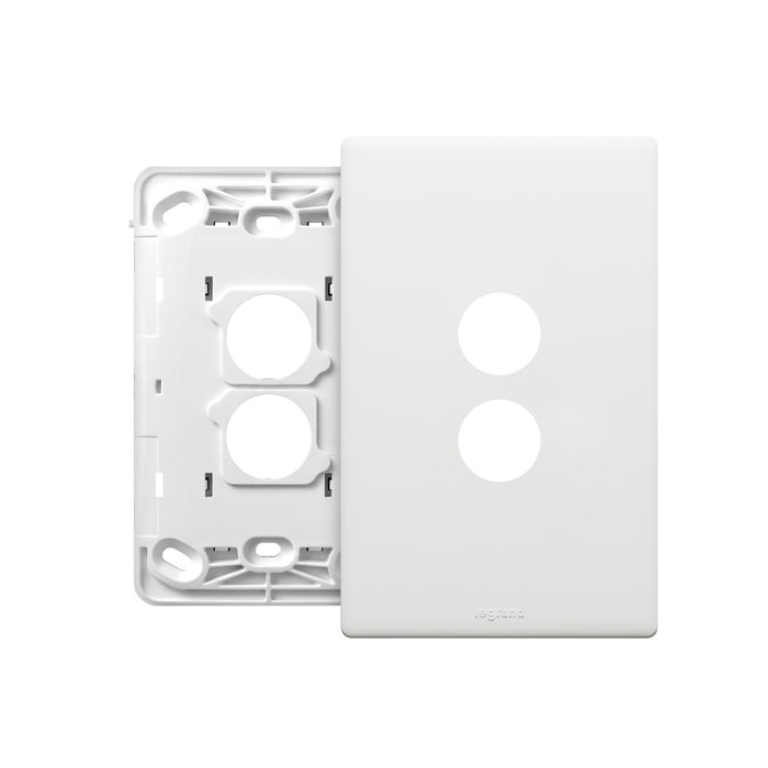 Excel Life Matt Grid & Plate Only 2Gang White