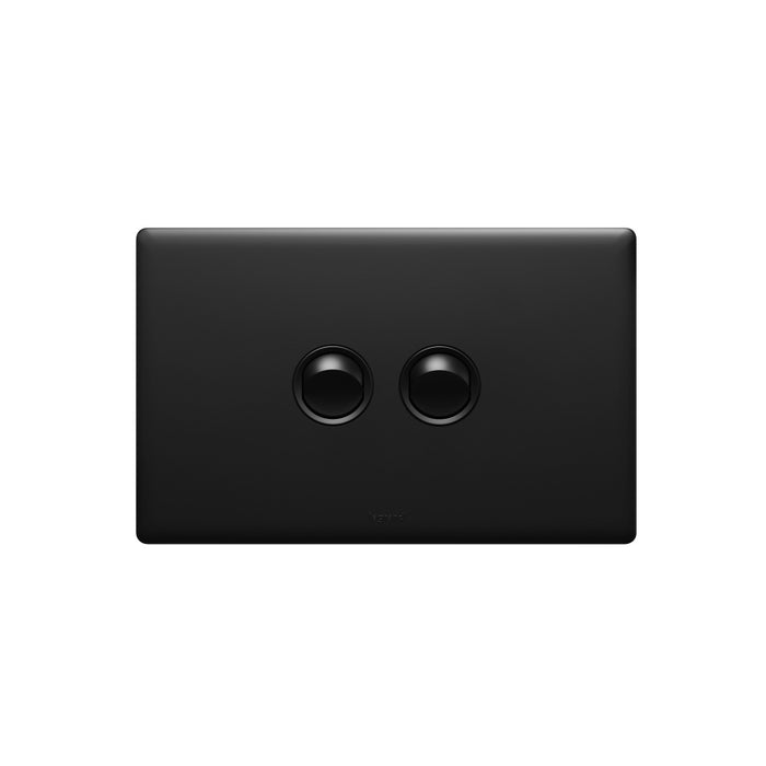 Excel Life Matt Switch Double 16A/16AX Horizontal Black
