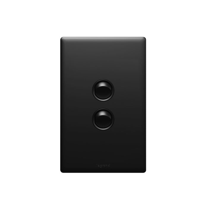 Excel Life Matt Switch Double 16A/16AX Vertical Black