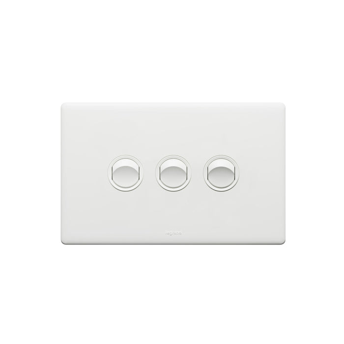Excel Life Matt Switch Triple 16A/16AX Horizontal White
