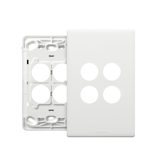 Excel Life Matt Grid & Plate Only 4Gang White