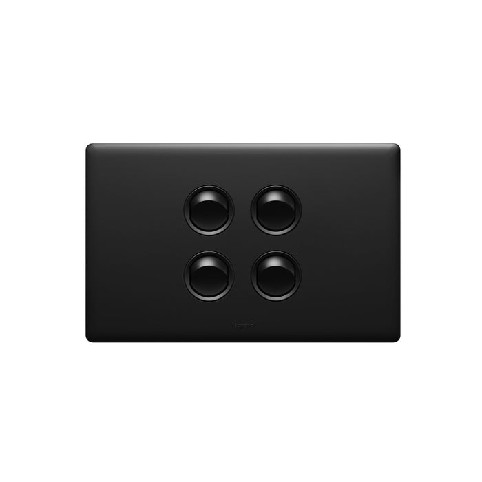 Excel Life Matt Switch 4Way 16A/16AX Horizontal Black
