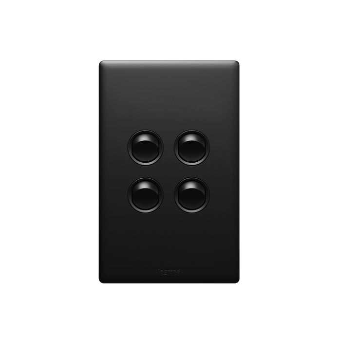 Excel Life Matt Switch 4Way 16A/16AX Vertical Black