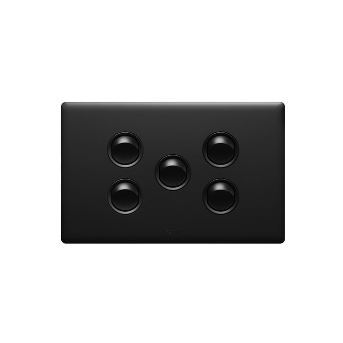 Excel Life Matt Switch 5Way 16A/16AX Horizontal Black
