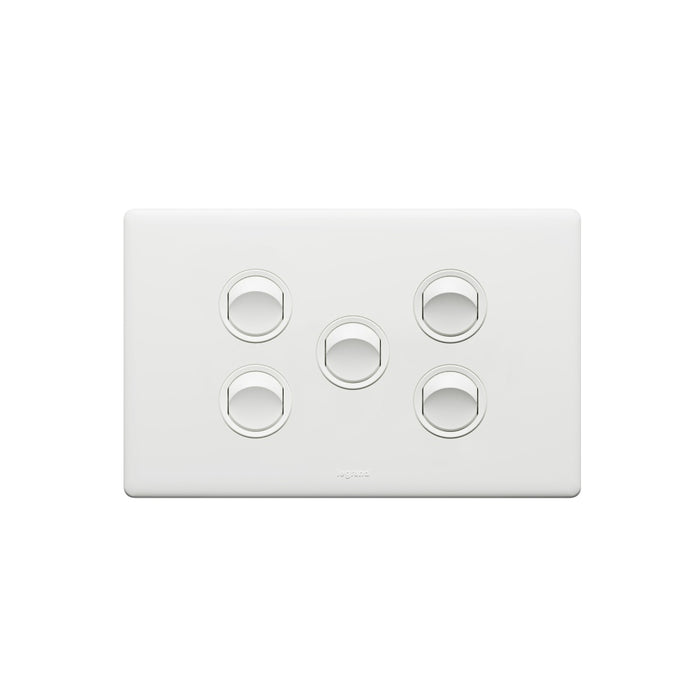 Excel Life Matt Switch 5Way 16A/16AX Horizontal White