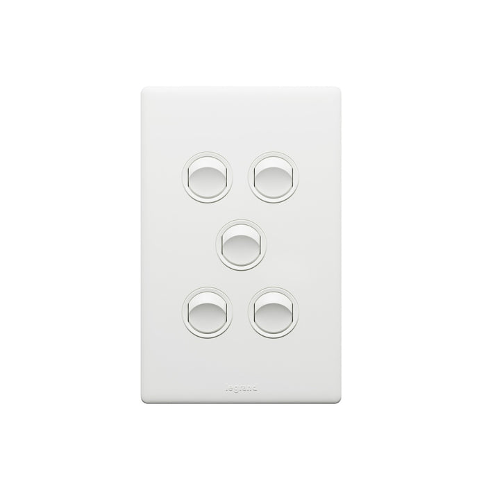 Excel Life Matt Switch 5Way 16A/16AX Vertical White