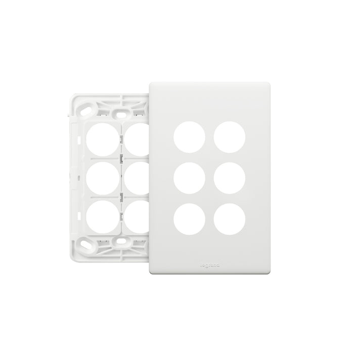 Excel Life Matt Grid & Plate Only 6Gang White
