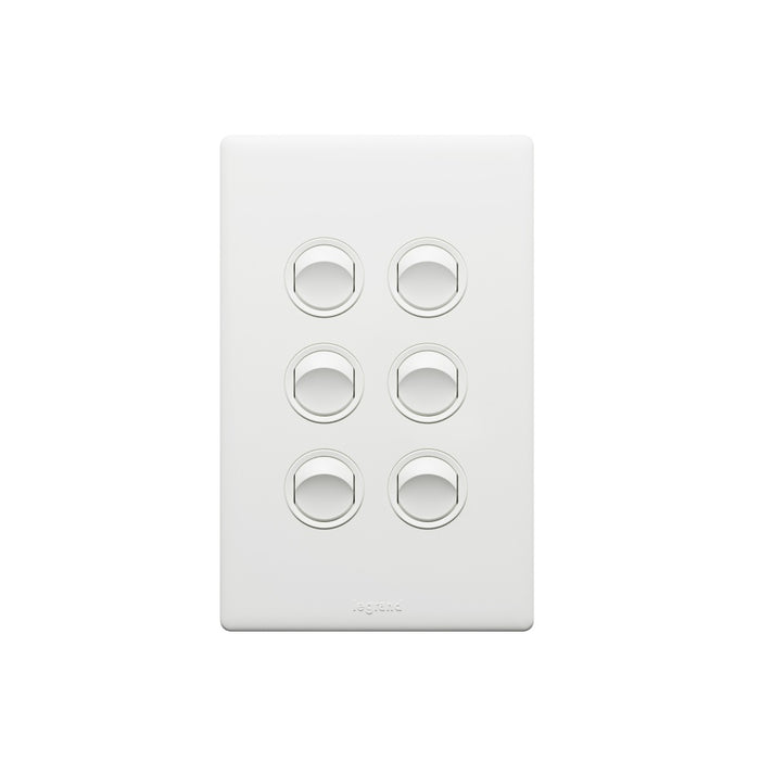 Excel Life Matt Switch 6Way 16A/16AX Vertical White