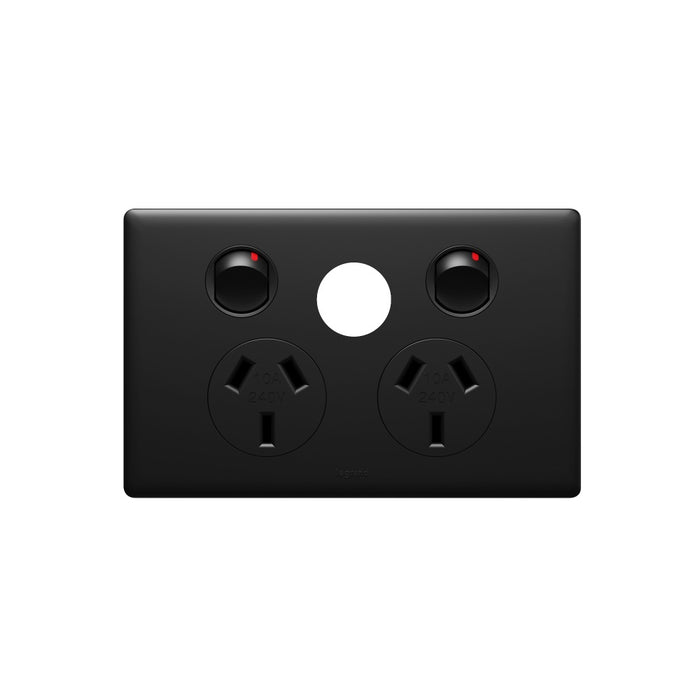 Excel Life Matt Sw Socket Dbl 10A Extra Function Black