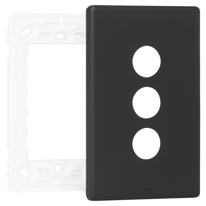 Excel Life Netatmo Grid & Cover Plate Triple Matt Black