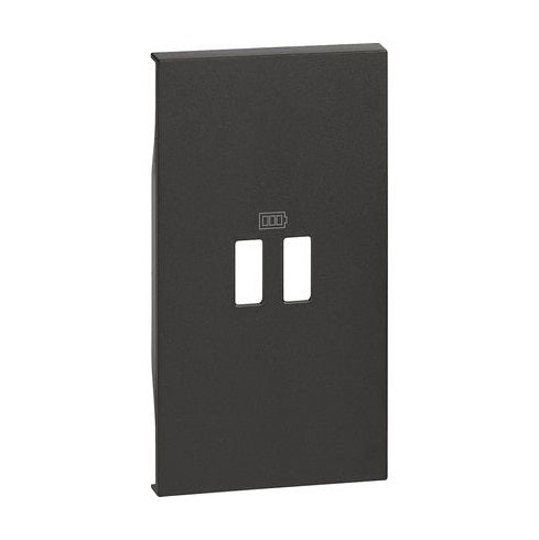 Living Now Cover Plate for USB Charger Mech 2Gang Black