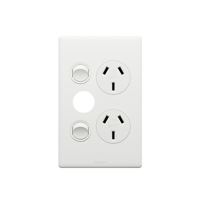 Excel Life Matt Sw Socket Dbl Extra 10A Vert White