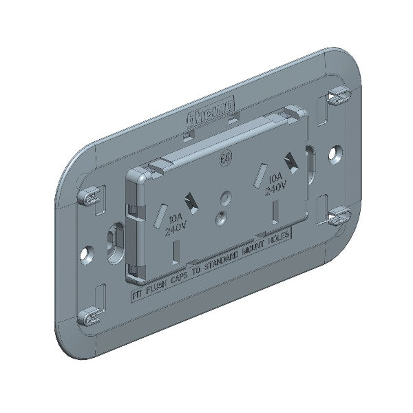 Bticino Living Now Double Socket Mech Autoswitch 10A