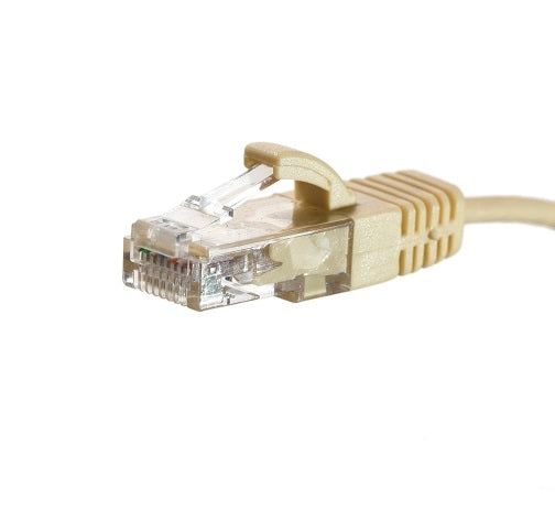 Patch Lead Cat6 UTP 0.5m RJ45 Slimline Beige T-568A