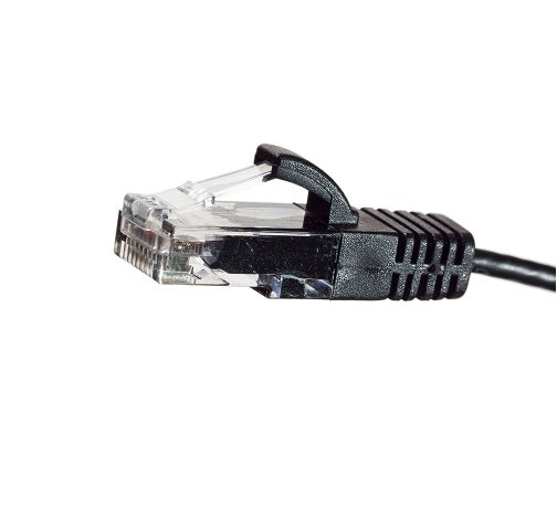 Patch Lead Cat6 UTP 1m RJ45 Slimline Black T-568A