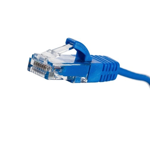 Patch Lead Cat6 UTP 0.5m RJ45 Slimline Blue T-568A