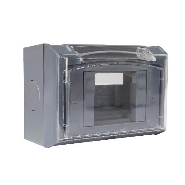 Aqua Adaptor Arteor 2/3Mod Surface Mount Cement Grey IP44