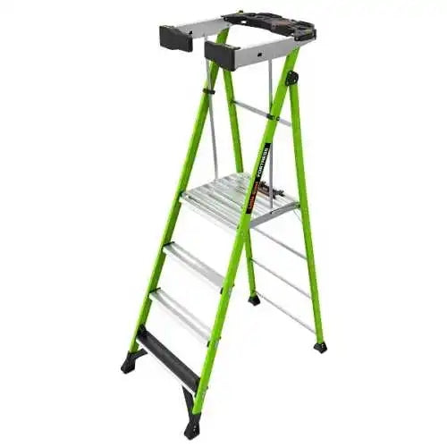 Fortress Platform Ladder 4 step Fibreglass Encl & Gate 150kg