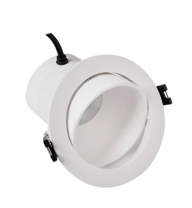 Cassie Downlight Tilt 7.9W  3/4/57K IP54 White Flex And Plug