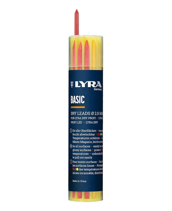 Dry Profi Construction Pencil 12x Mixed Colour Lead Refill