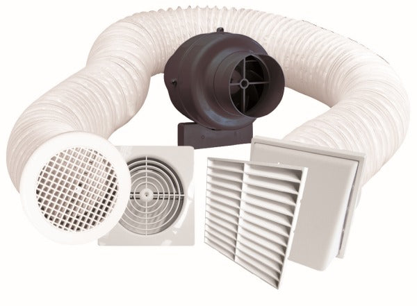 ProSeries Inline Extract Fan Kit EC Axial 150mm Std