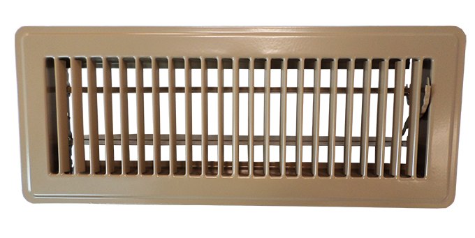 Floor Register 300 x 100mm Metal Side Flow Beige