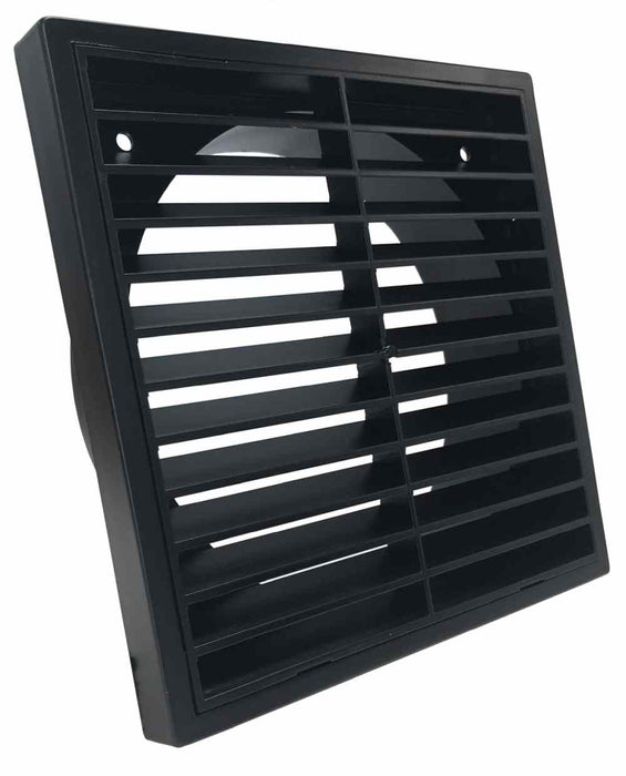 Designer Grill 125mm Fixed Louvre Painted Black