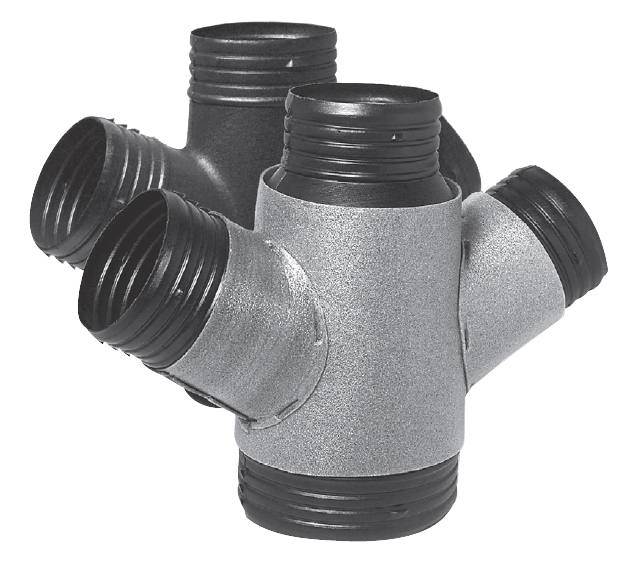 Double Branch Takeoff 200/150/150/150mm Poly Insulated