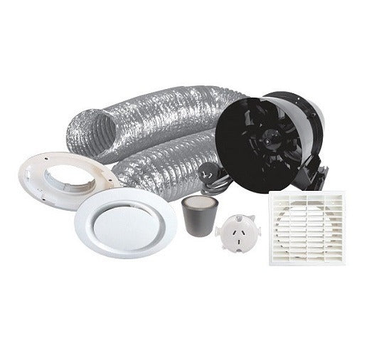 Basec Inline Extraction Fan Kit Twin Blade 150mm 6m