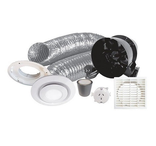 Basec Inline Extraction Fan Twin Blade LED 150mm 6m